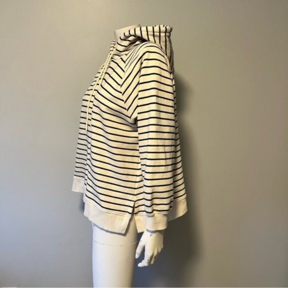 M&S COLLECTION Pure Cotton Striped Longline Hoodie - Picture 6 of 9